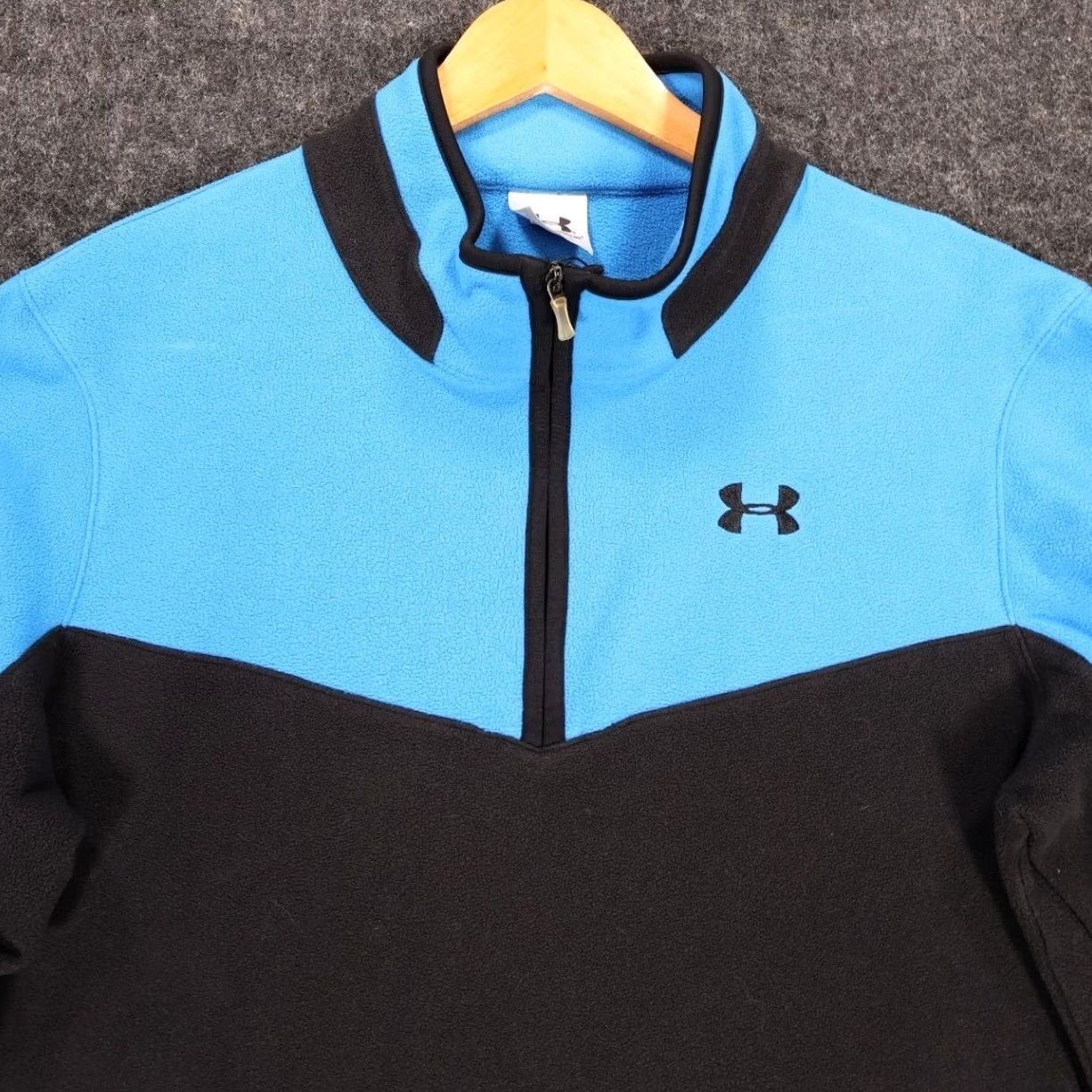 Under Armour Under Armour Fleece Pullover Mens Large Blue Colorblock 1/4 Zip Active Size US L / EU 52-54 / 3 - 3 Thumbnail