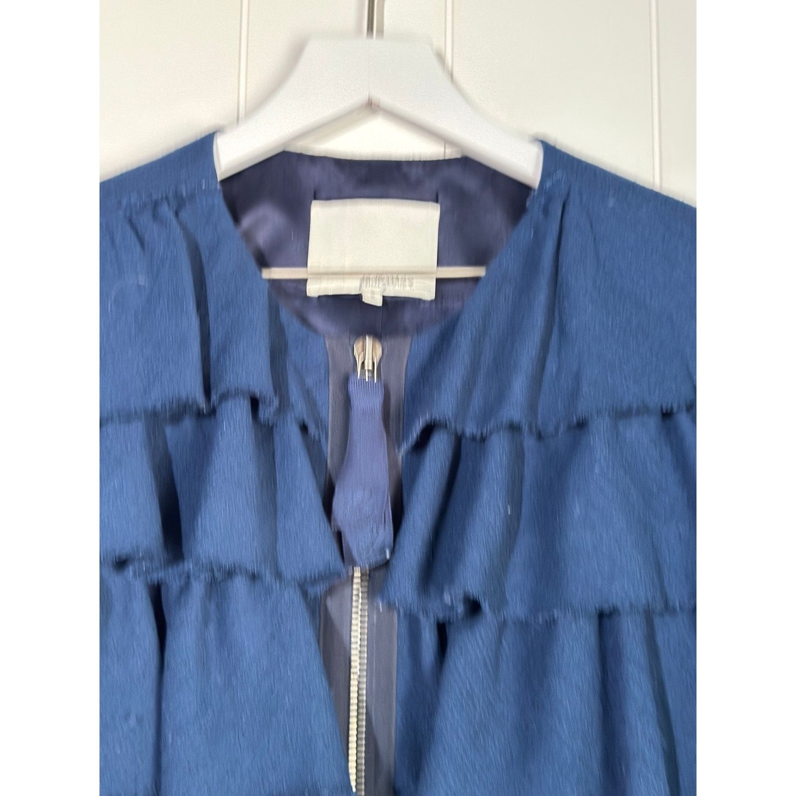 3.1 Phillip Lim Phillip Lim Blue Wool Silk Ruffle Coat Dress Outerwear Med Size M / US 6-8 / IT 42-44 - 5 Thumbnail