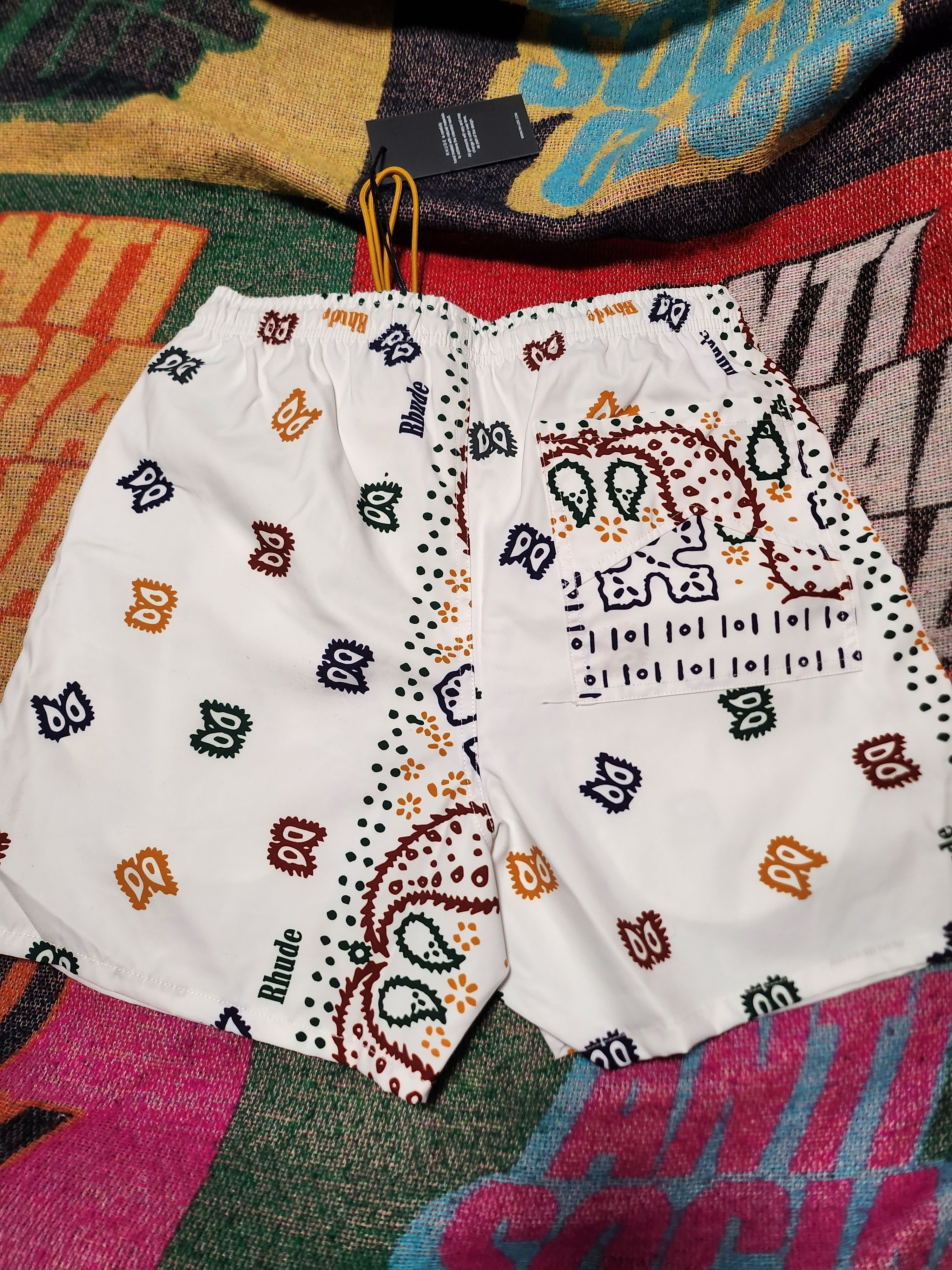 Rhude Rhude white parsley swim shorts Size US 28 / EU 44 - 2 Thumbnail