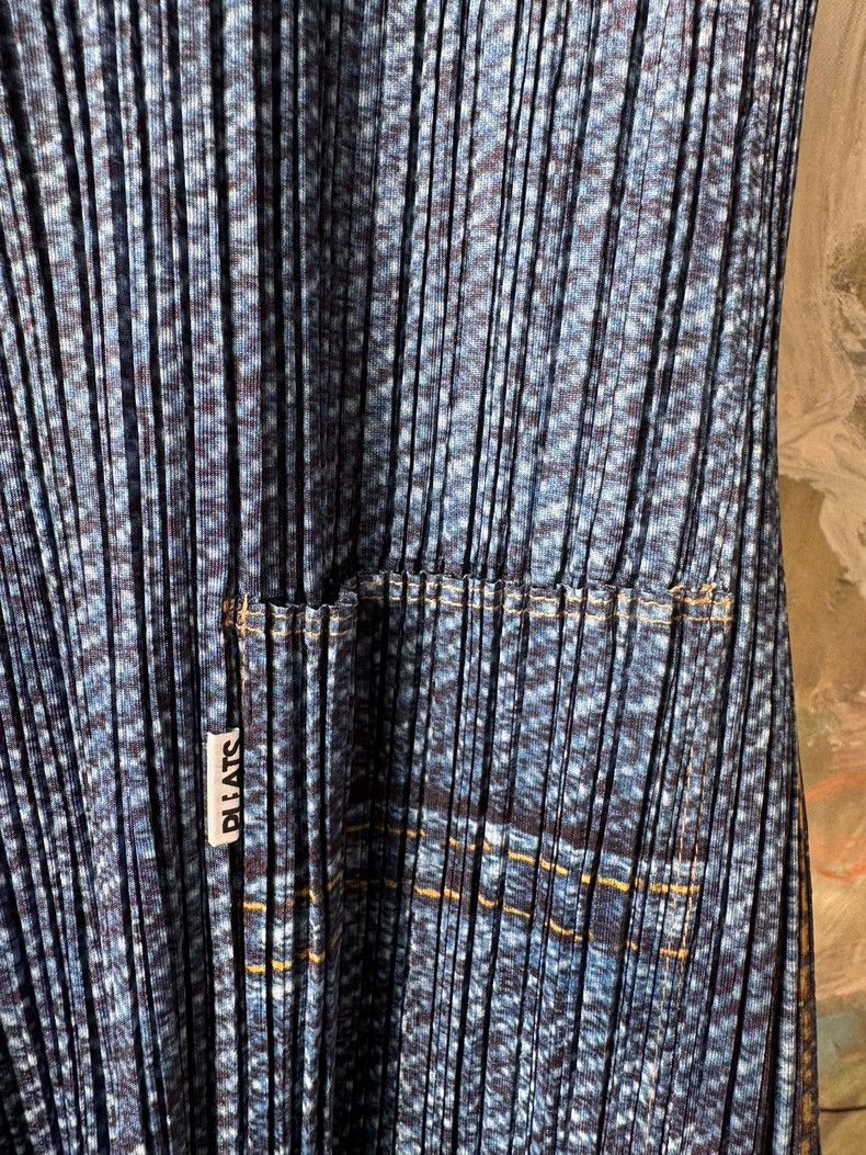 Issey Miyake Issey Miyake size:3 Blue denim pleated dress Size XS / US 0-2 / IT 36-38 - 4 Thumbnail
