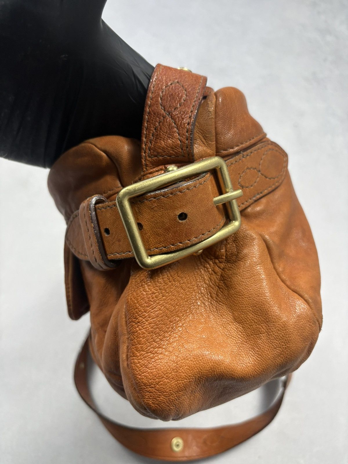 Mulberry Mulberry Vintage Brown Leather Crossbody Bag Brass Plaque Size ONE SIZE - 3 Thumbnail