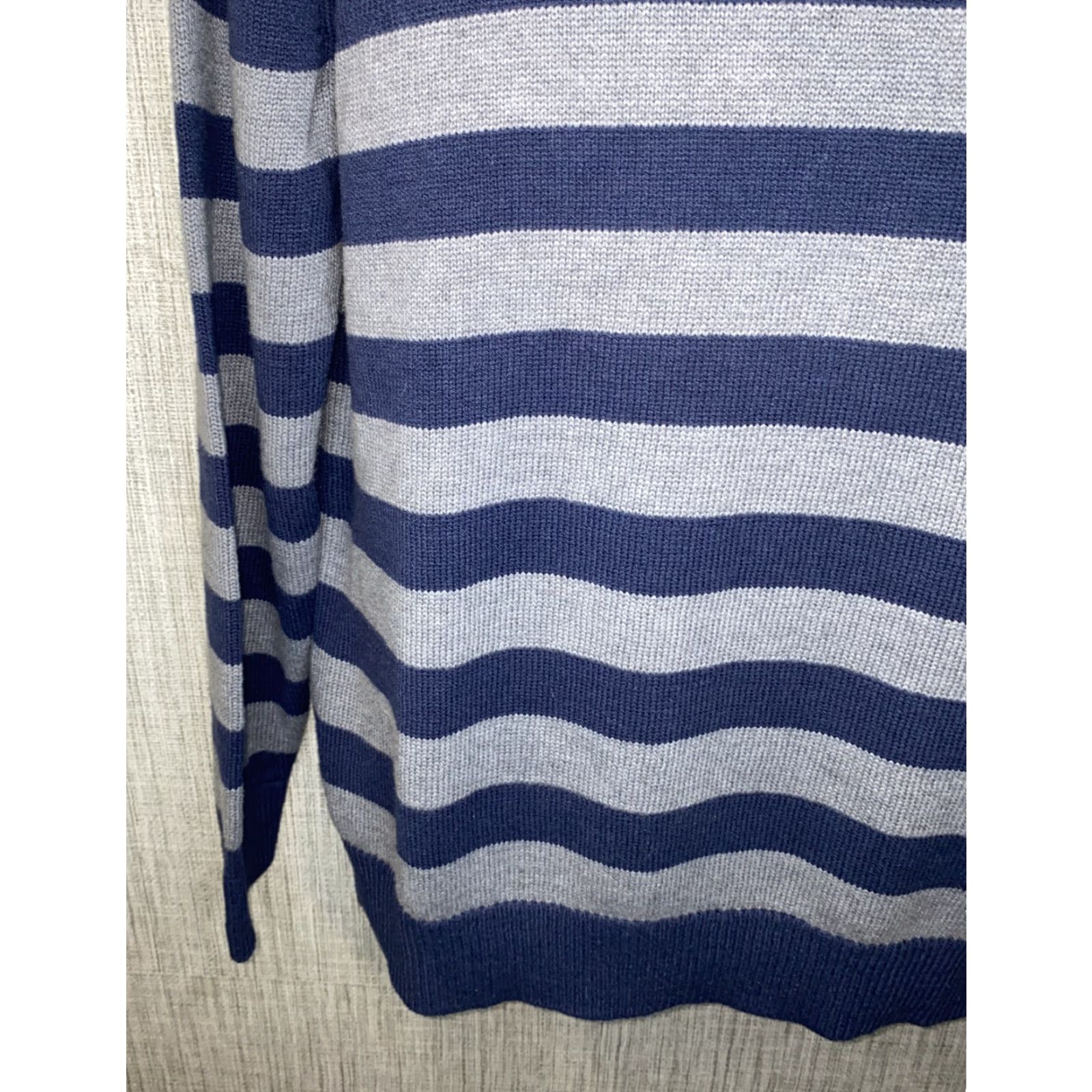 Levi's Levi’s Mens Sweater Crewneck Striped Gray/Blue Cotton/Acrylic Size XL NWT Size US XL / EU 56 / 4 - 3 Thumbnail