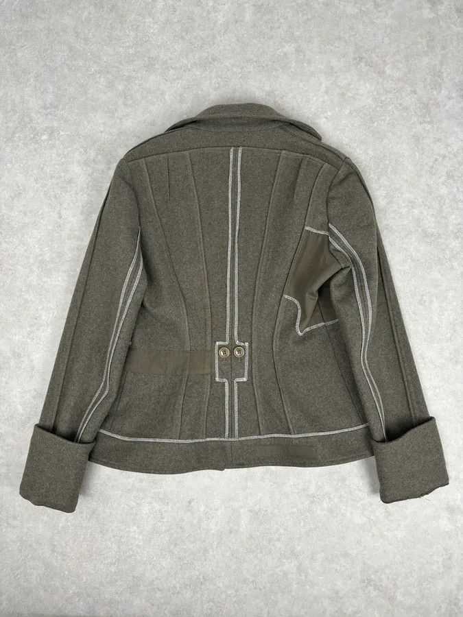Dior AW2006 Christian Dior Khaki Wool Contrast Stitch Blazer Jacket Size M / US 6-8 / IT 42-44 - 5 Thumbnail
