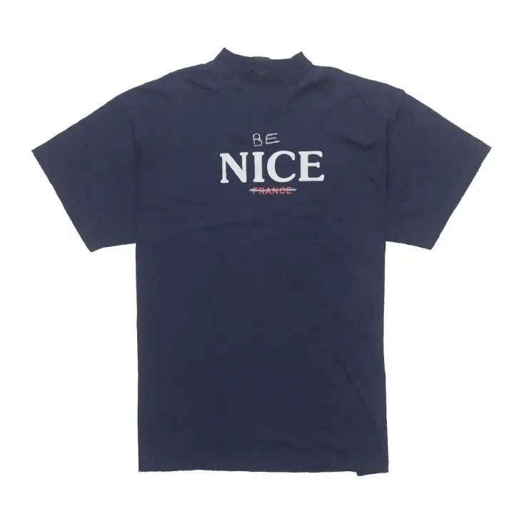 Balenciaga Balenciaga Blue Logo T-Shirt Size US S / EU 44-46 / 1 - 1 Thumbnail