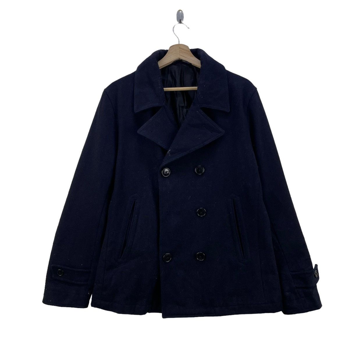 Japanese Brand × Vintage Vintage Denim Peacoat Jacket Made In Japan Size US M / EU 48-50 / 2 - 1 Thumbnail