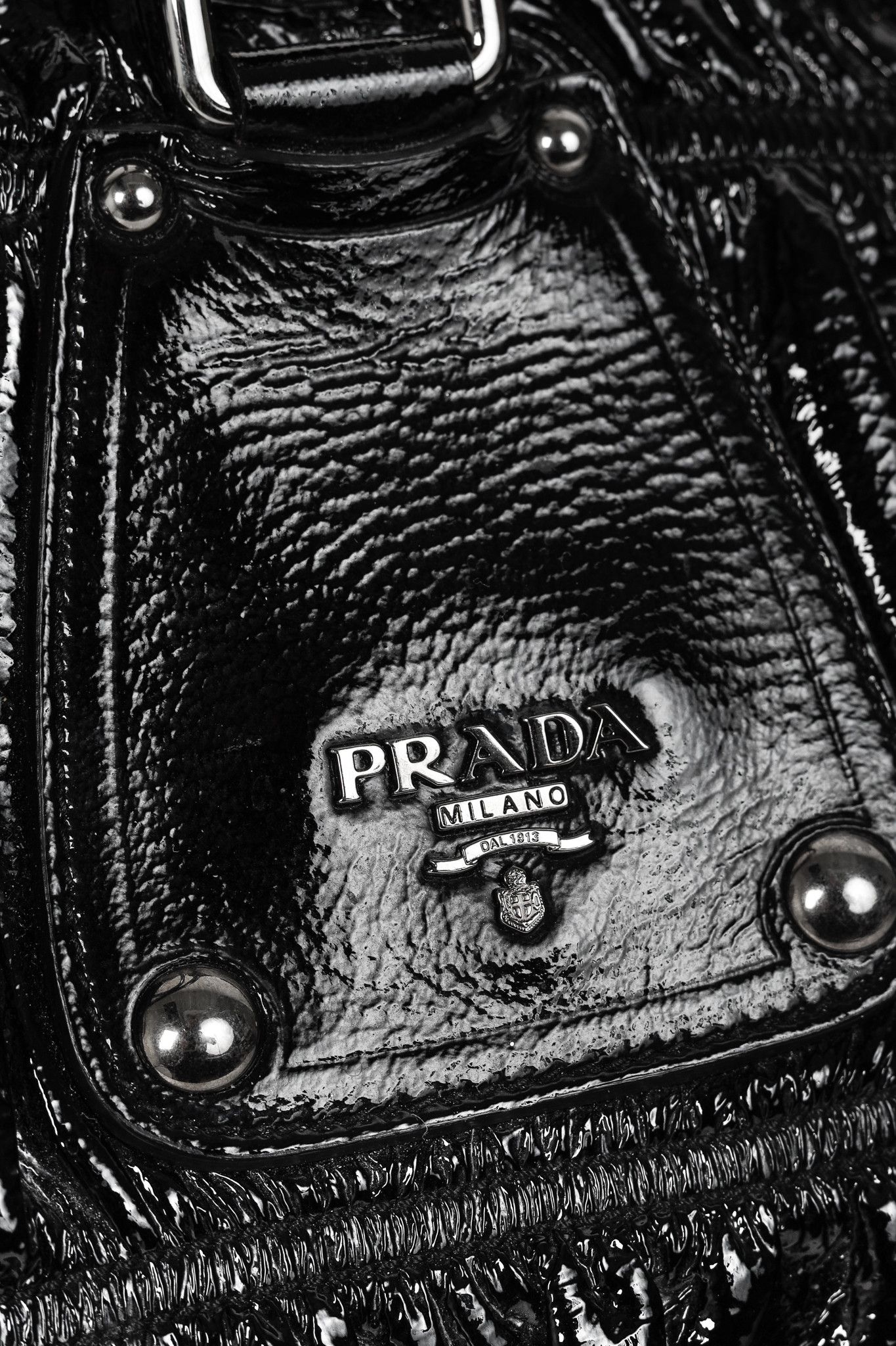 Prada Prada Nero Vernice Gaufre Leather Tote Size ONE SIZE - 8 Thumbnail