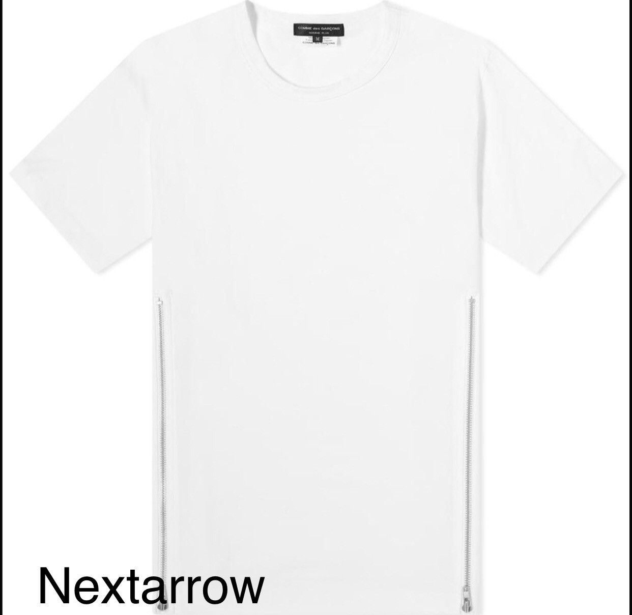 Comme des Garcons White zipper short sleeved T-shirt 2412-Nextarrow Size US L / EU 52-54 / 3 - 1 Thumbnail