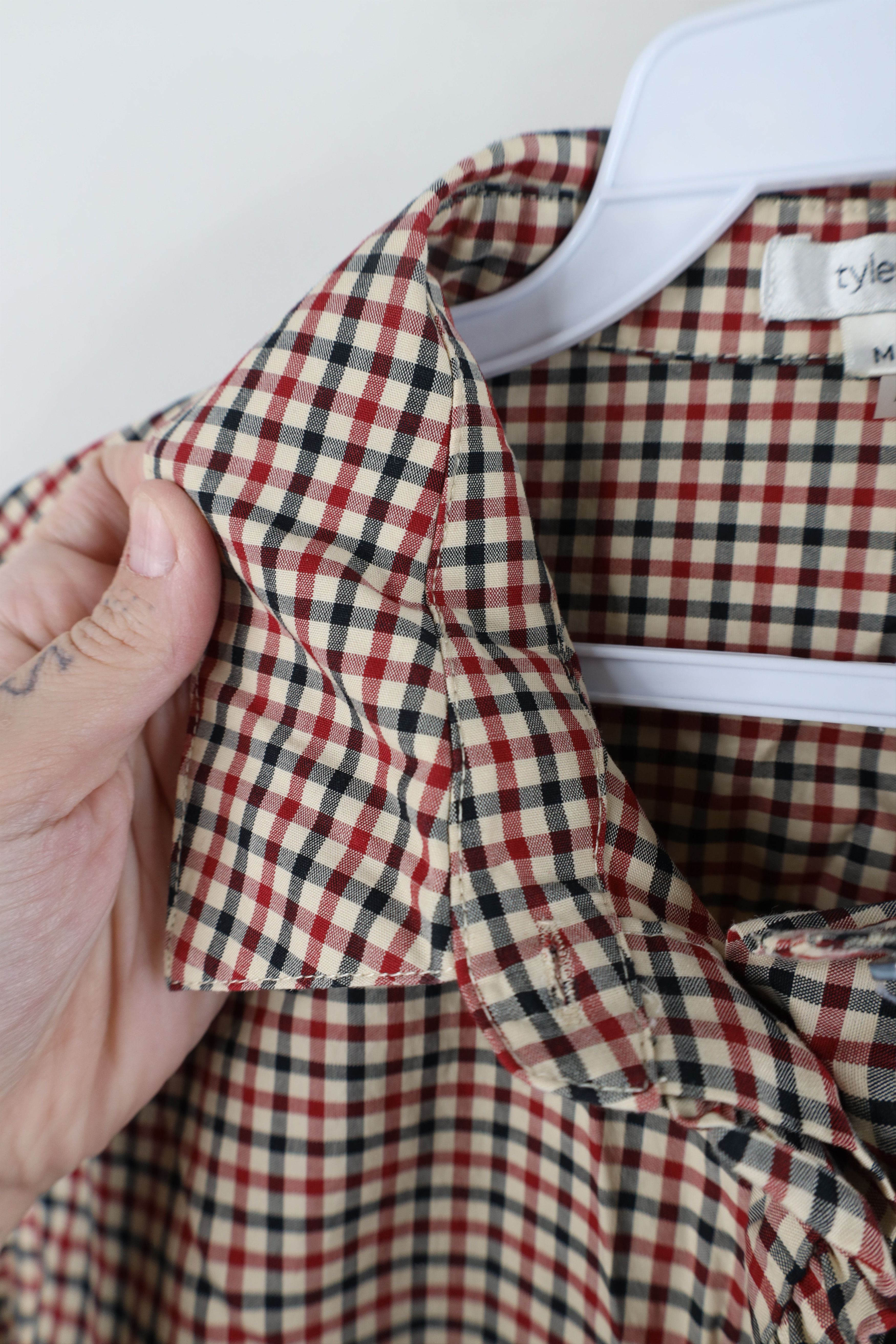 Vintage Vintage 90s Streetwear Ruffled Collared Button Shirt Plaid Size M / US 6-8 / IT 42-44 - 9 Thumbnail