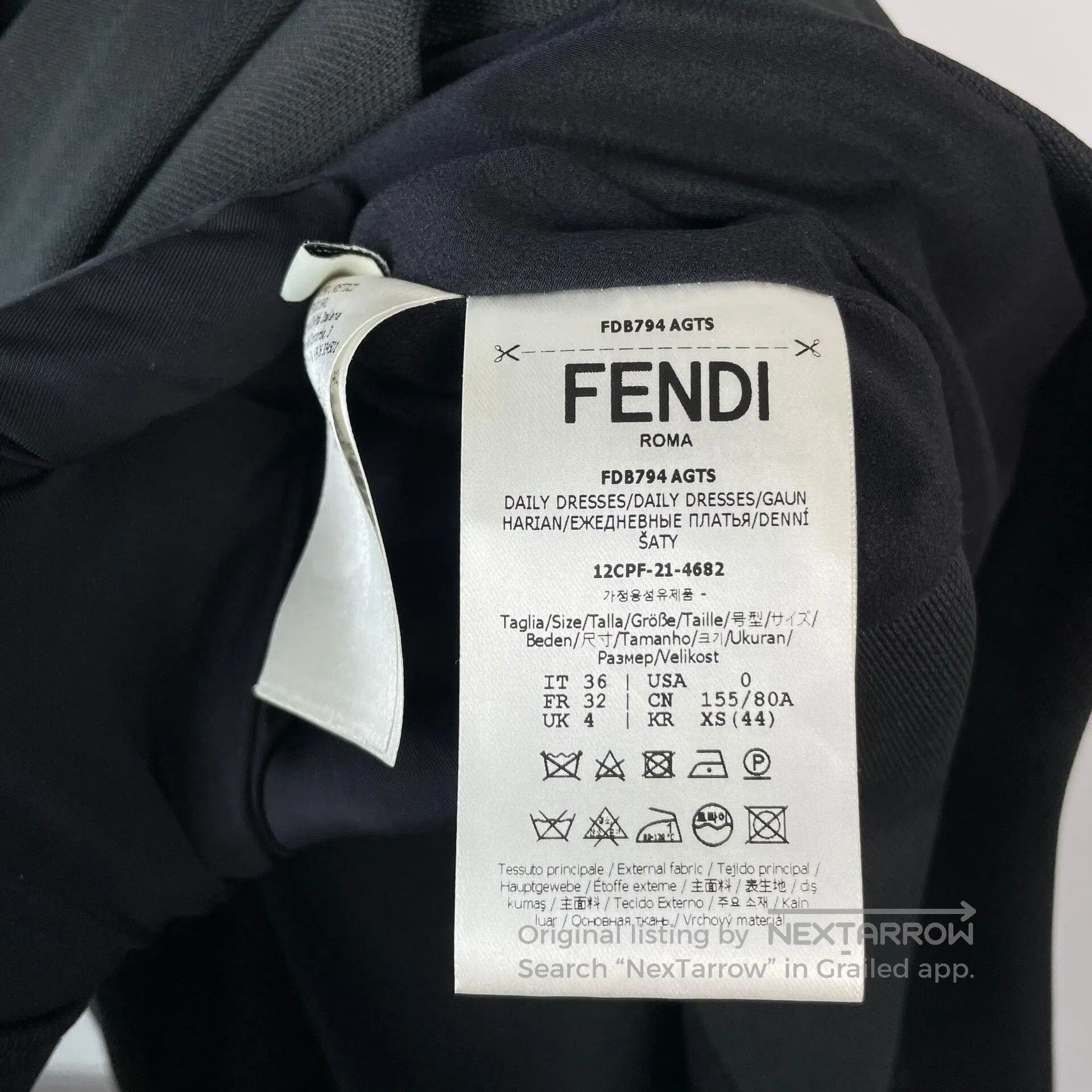 Fendi Fendi Black Silk Sleeveless Hem Split Dress. Size XS / US 0-2 / IT 36-38 - 4 Thumbnail