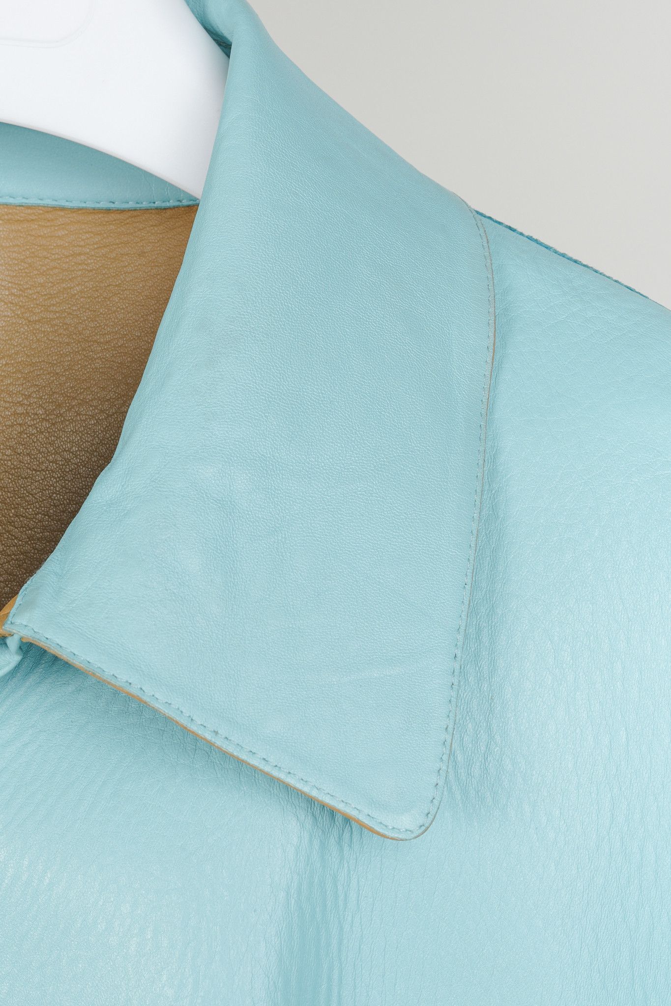 Loro Piana Loro Piana Tan Turquoise Reversible Leather Jacket Size L / US 10 / IT 46 - 16 Thumbnail
