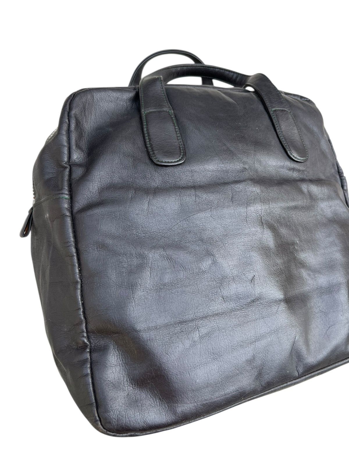 Leather RARE!! Vintage 40s HONOUR Japan Patina Black Leather Bag Size ONE SIZE - 10 Thumbnail