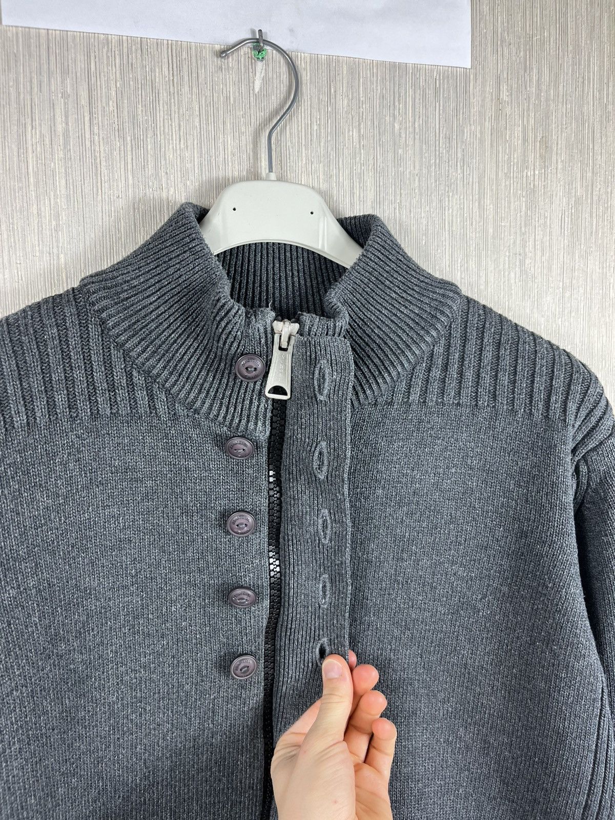 Schott × Vintage Vintage Schott NYC zip knitted sweater button up knit hoodie Size US XL / EU 56 / 4 - 15 Thumbnail