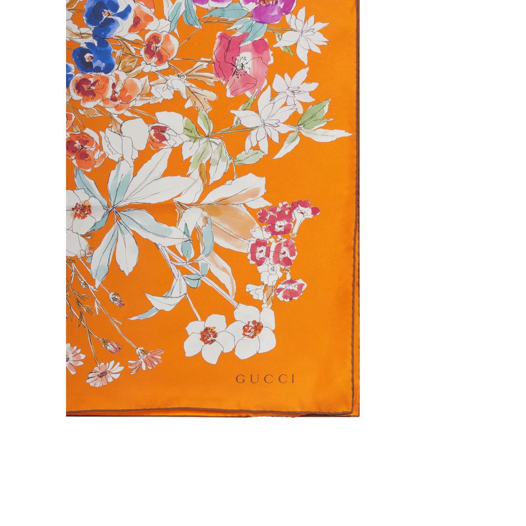 Gucci GUCCI Orange Silk Scarf New & Authentic Size ONE SIZE - 2 Thumbnail