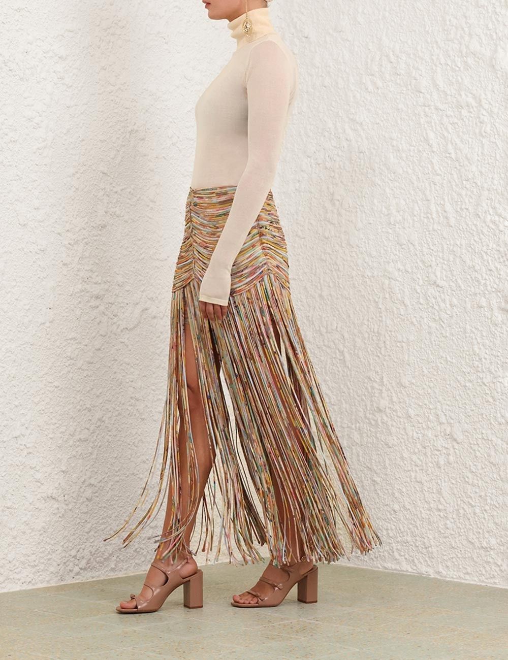 Zimmermann oc11z0925 Pavilion Rouleaux Maxi Skirt in Multicolor Size 30" / US 8 / IT 44 - 8 Thumbnail