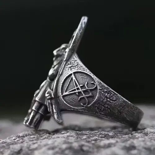 Japanese Brand Lucifer Satan Signet Ring🔥🔥🔥 Size ONE SIZE - 4 Thumbnail