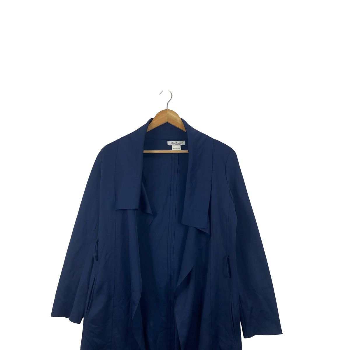 Other JUST D’ORANGE Paris Draped Open Front Long Jacket Coat Size L / US 10 / IT 46 - 2 Thumbnail