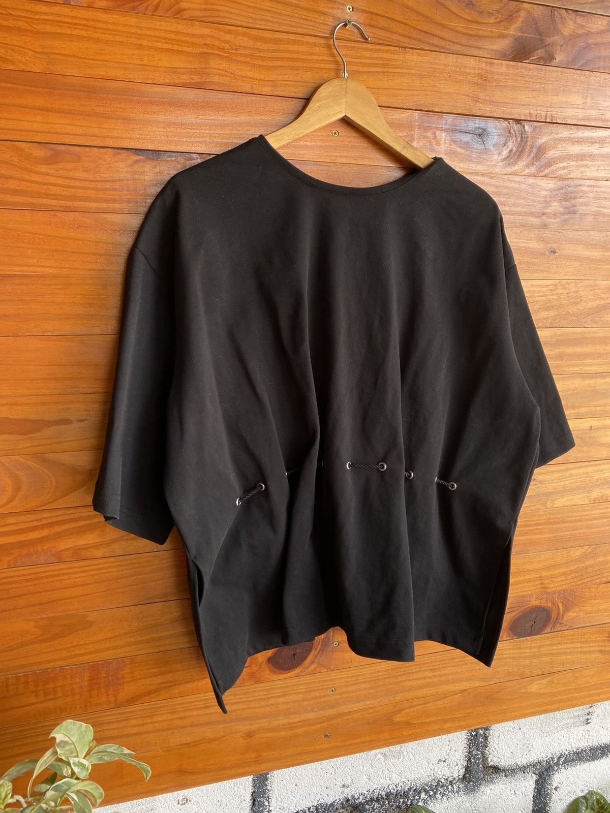 Japanese Brand RITO Japanese Minimalist Black Oversized BoxyTop Corset Back Size US S / EU 44-46 / 1 - 9 Thumbnail