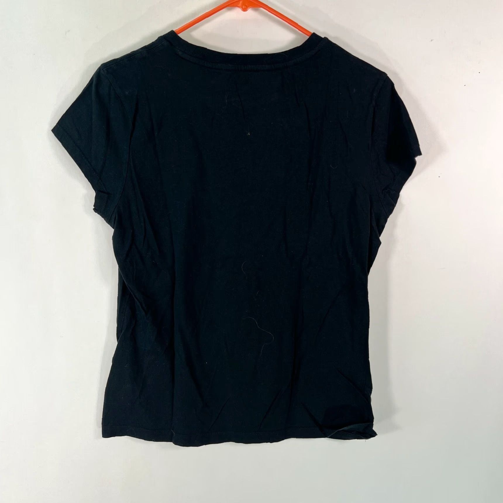 Tommy Hilfiger Tommy Hilfiger Womens Short Sleeves Rhinestone Pullover Black T Shirt Size L Size L / US 10 / IT 46 - 2 Thumbnail
