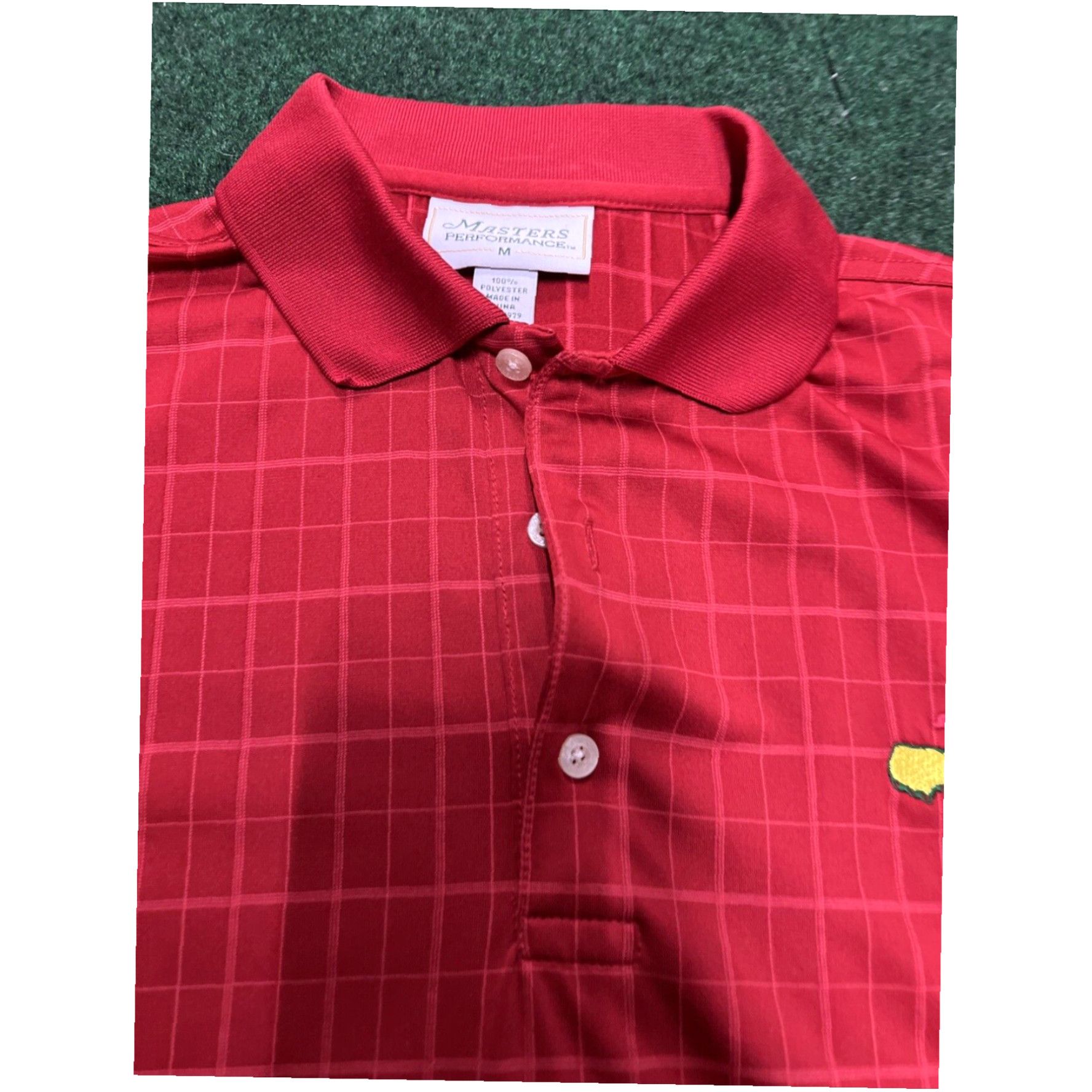Vintage Augusta National Masters Inspired Poly Golf Shirt with Red Stripes by Masters Performance Collection Size US M / EU 48-50 / 2 - 3 Thumbnail
