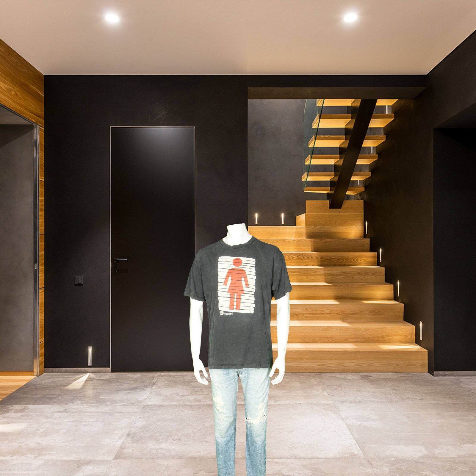 image of Vintage Girl Skateboards Skate Streetwear T Shirt Tee M in Black, Men's (Size Medium)