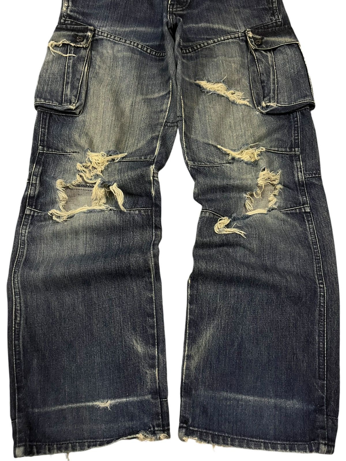 G-Star Vintage G Star Raw Blue Washed Cargo Ripped Distressed Jeans Size US 30 / EU 46 - 5 Thumbnail