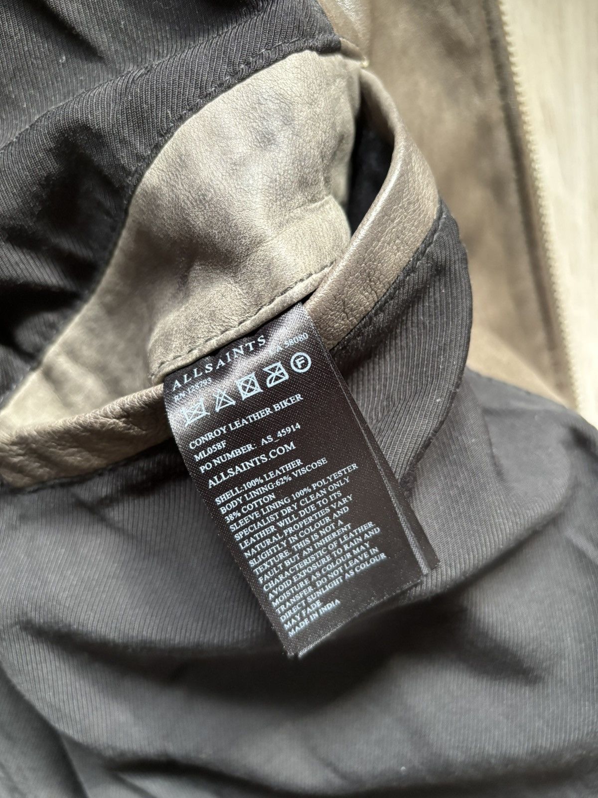 Allsaints AllSaints Conroy Leather Biker Jacket Men Size S Brown Moto Size US S / EU 44-46 / 1 - 21 Thumbnail