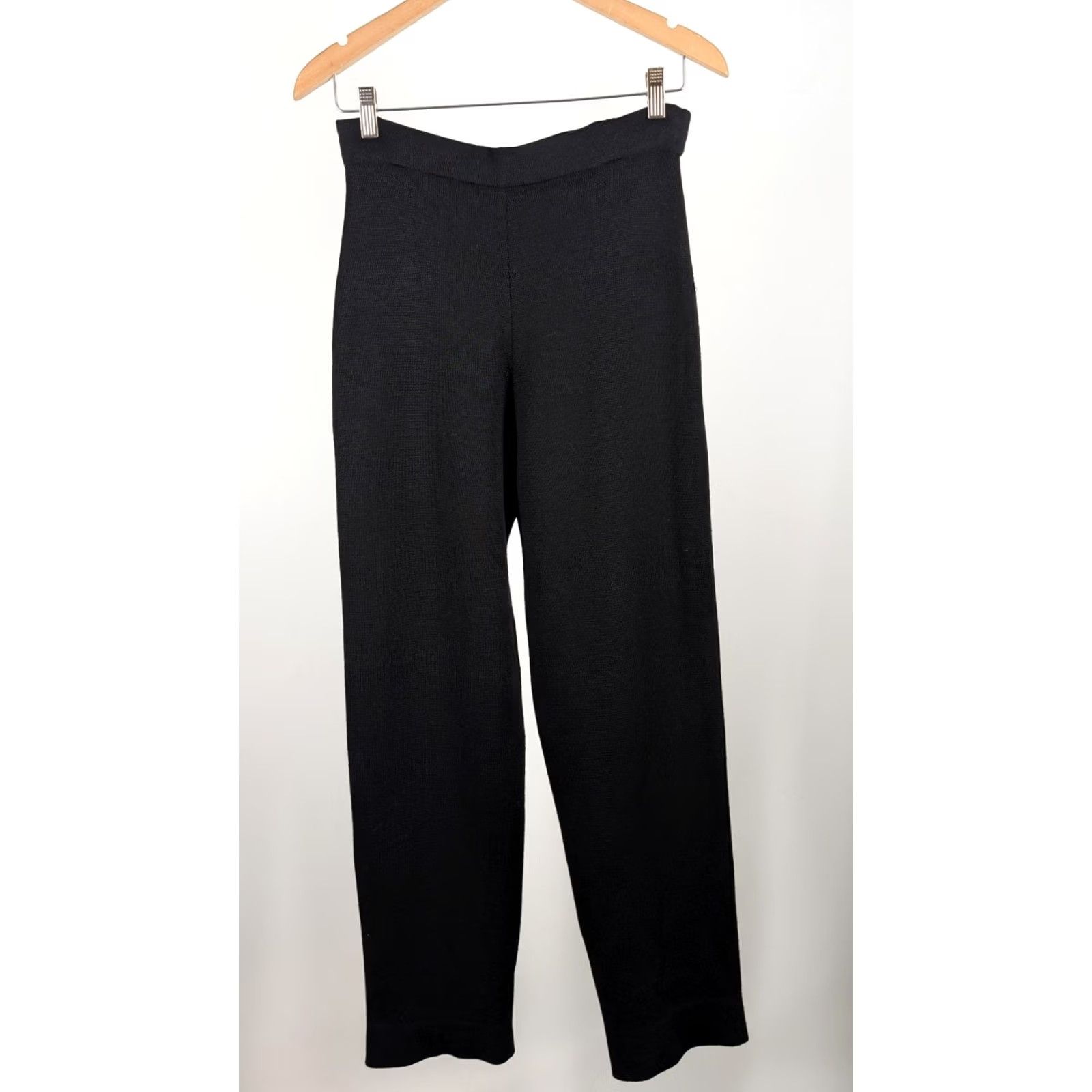 Anne Klein VINTAGE Anne Klein Italy Wool Silk Cashmere Knit Pants S Black Womens Pants Knit 90s Minimalism Italian Made Donna Karan Era Size 28" / US 6 / IT 42 - 3 Thumbnail
