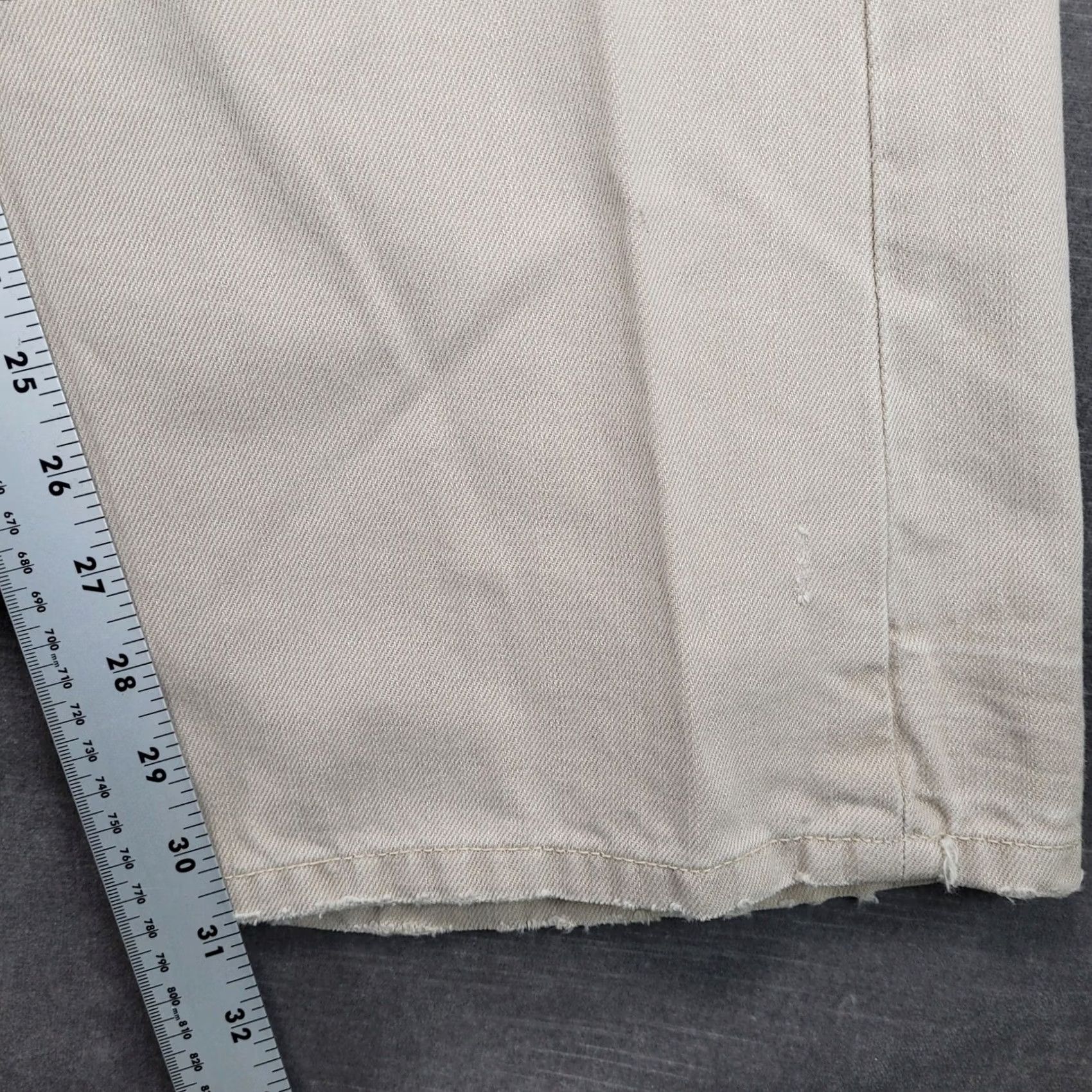 Abercrombie & Fitch Abercrombie & Fitch Jeans Mens Distressed Heavyweight Tan Khaki 32x31 5-Pocket Denim Straight Relaxed 32 Beige 90s Vintage Style Mens Size US 32 / EU 48 - 6 Thumbnail