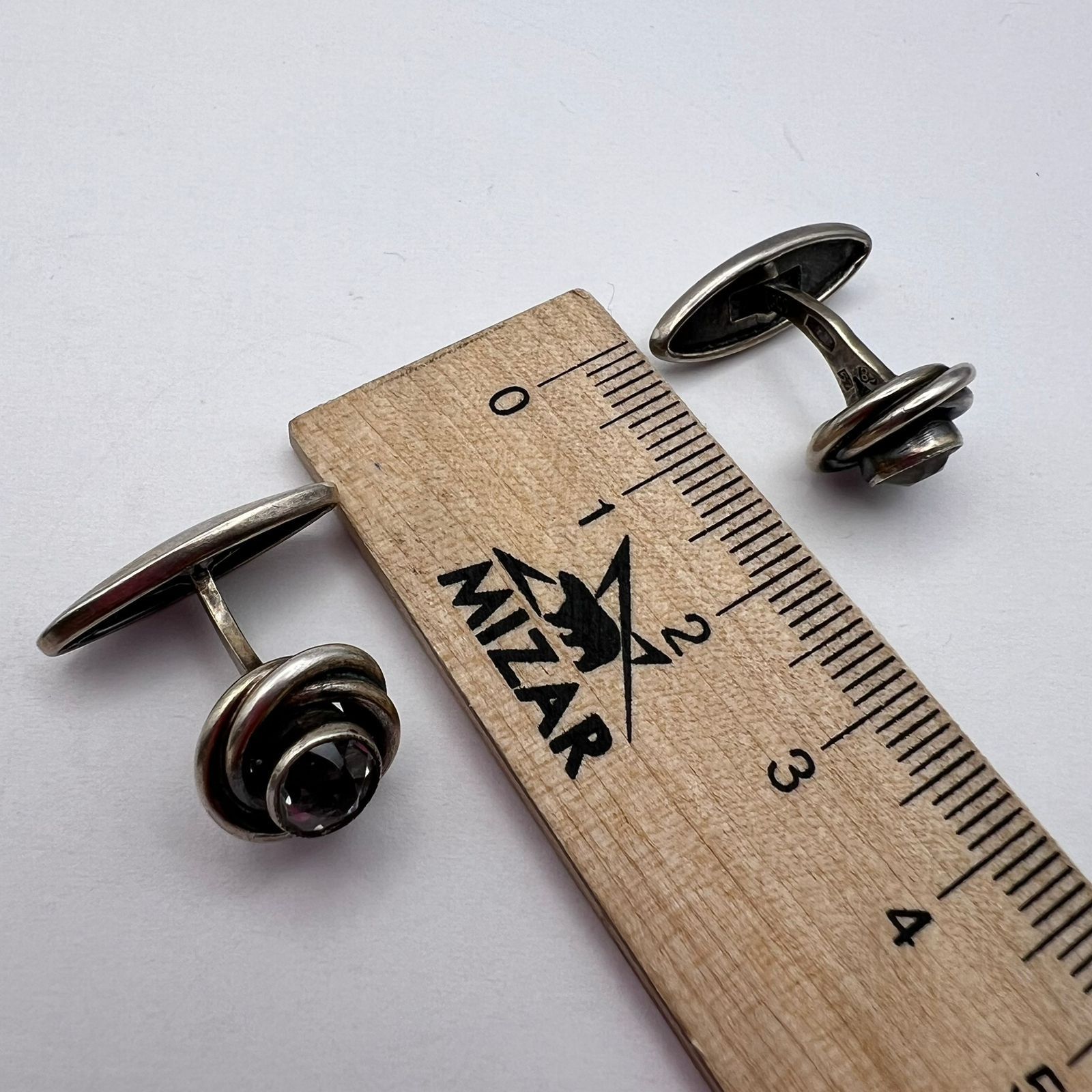 Vintage Vintage 875 Silver Soviet Cufflinks Rock Crystal Spiral Men Size ONE SIZE - 10 Thumbnail