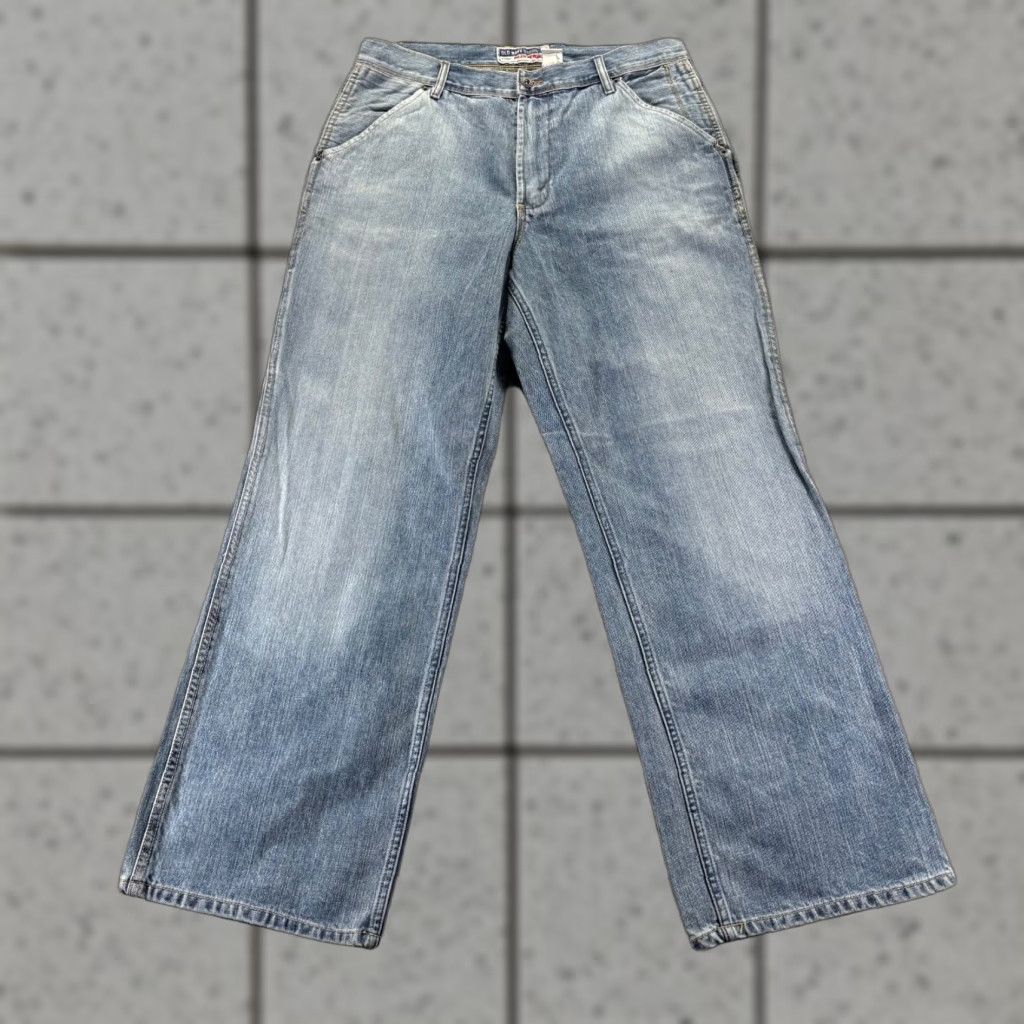 VINTAGE Old Navy Jeans Men 34x32 Blue Medium Wash Loose Baggy Wide