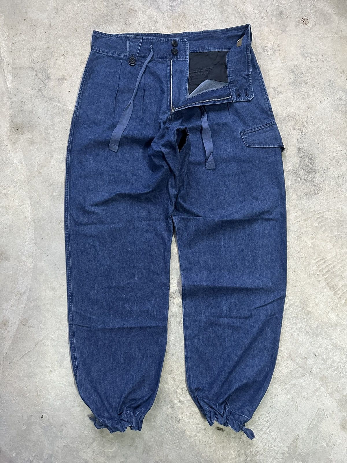 Yohji Yamamoto Archival Piece 80s Ys For Men Denim Drawstring Cargo Trouser Size US 32 / EU 48 - 5 Thumbnail