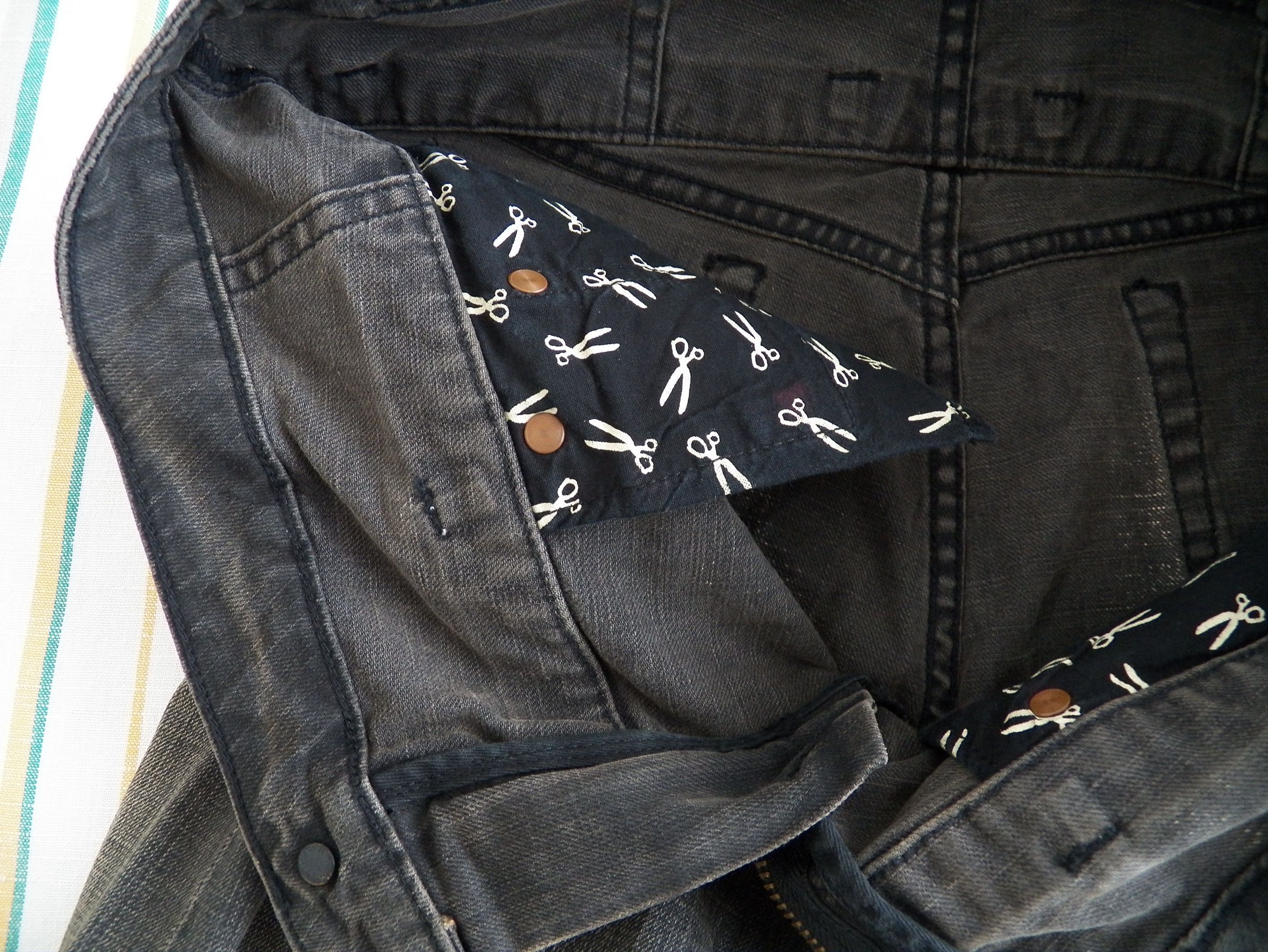 DENHAM Denham Jasmine Slim Jeans W27 L34 Distressed Black Teflon Size 27" / US 4 / IT 40 - 2 Thumbnail