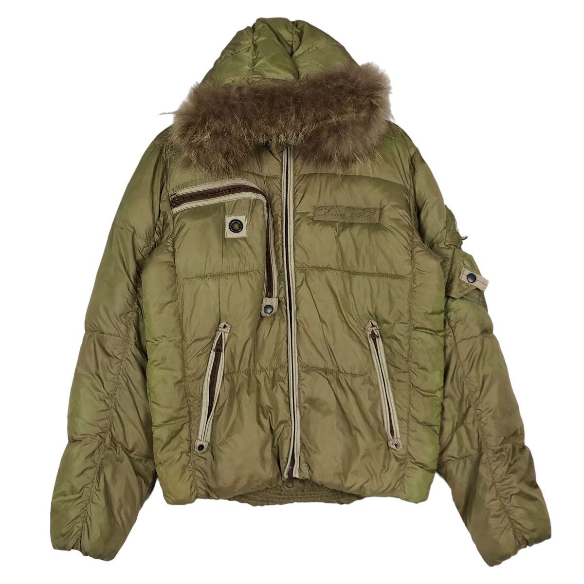 🔥Vintage Bomber Jacket Puffer Down Avirex Varsity Mink Fur