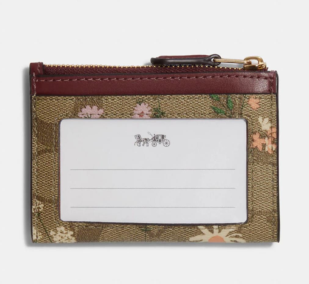 Mini Skinny Id Case In Signature Canvas With Wildflower