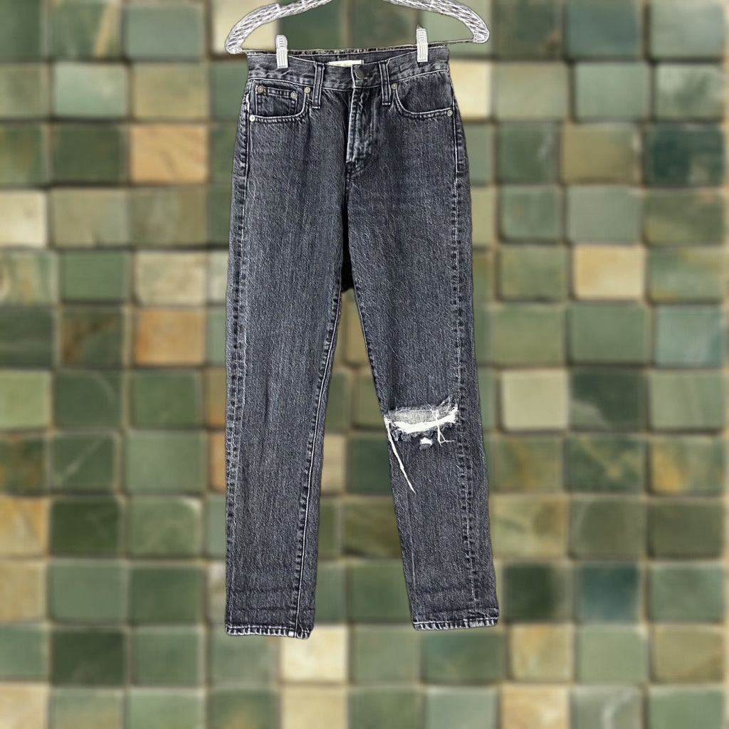 Madewell VINTAGE Madewell The Perfect Vintage Jeans Distressed Black Women’s 23 Skinny Jeans Women 23 Black Size 40" / US 18 - 1 Thumbnail