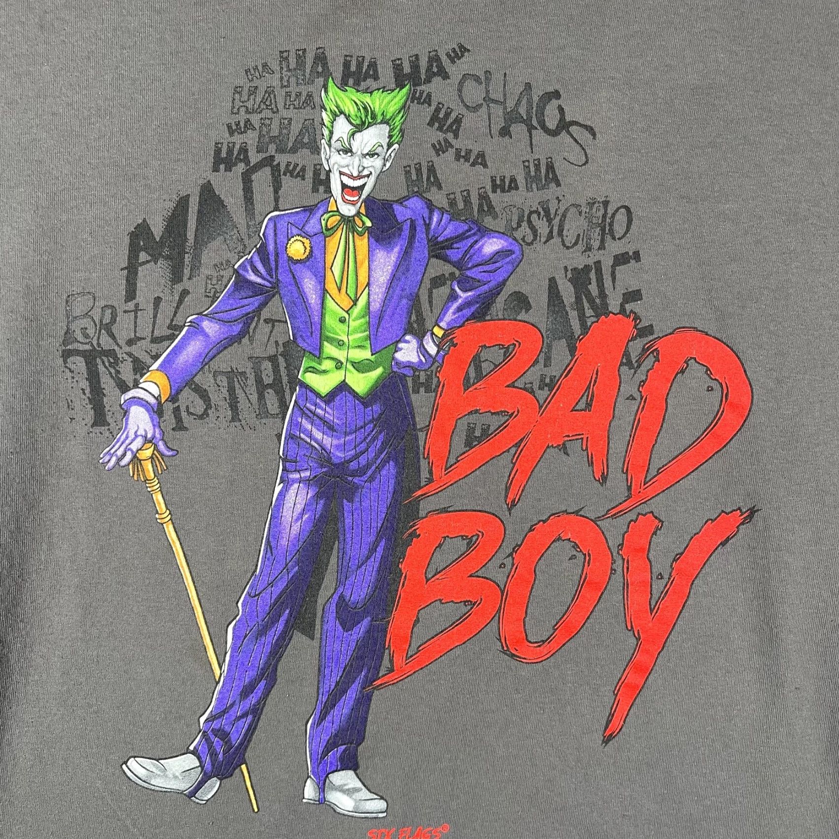 Vintage VINTAGE Six Flags The Joker Shirt Mens XL Gray Bad Boy DC Batman Graphic Tee Comic Shirt Size US XL / EU 56 / 4 - 2 Thumbnail