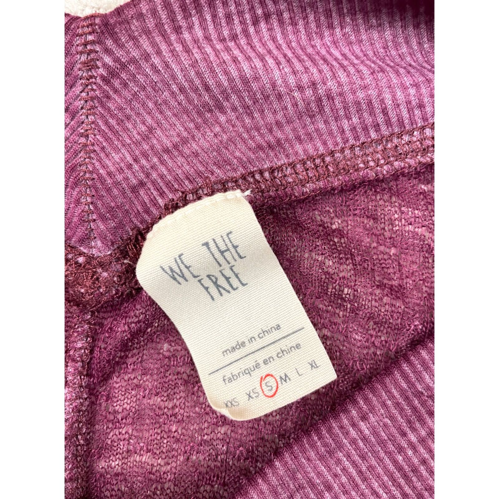 Vintage We The Free Sweater Womens Small Purple Southside Thermal V Neck Peasant Top Size S / US 4 / IT 40 - 4 Thumbnail