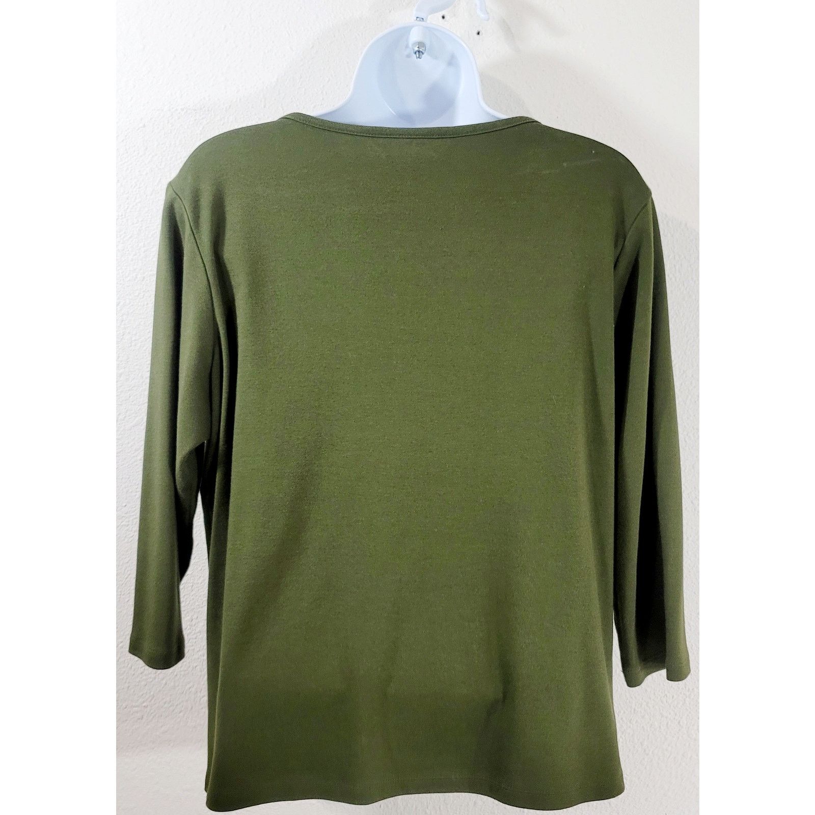 Other Draper's & Damon's Green Boat Collar Top PL 3/4 Sleeves Size L / US 10 / IT 46 - 2 Thumbnail