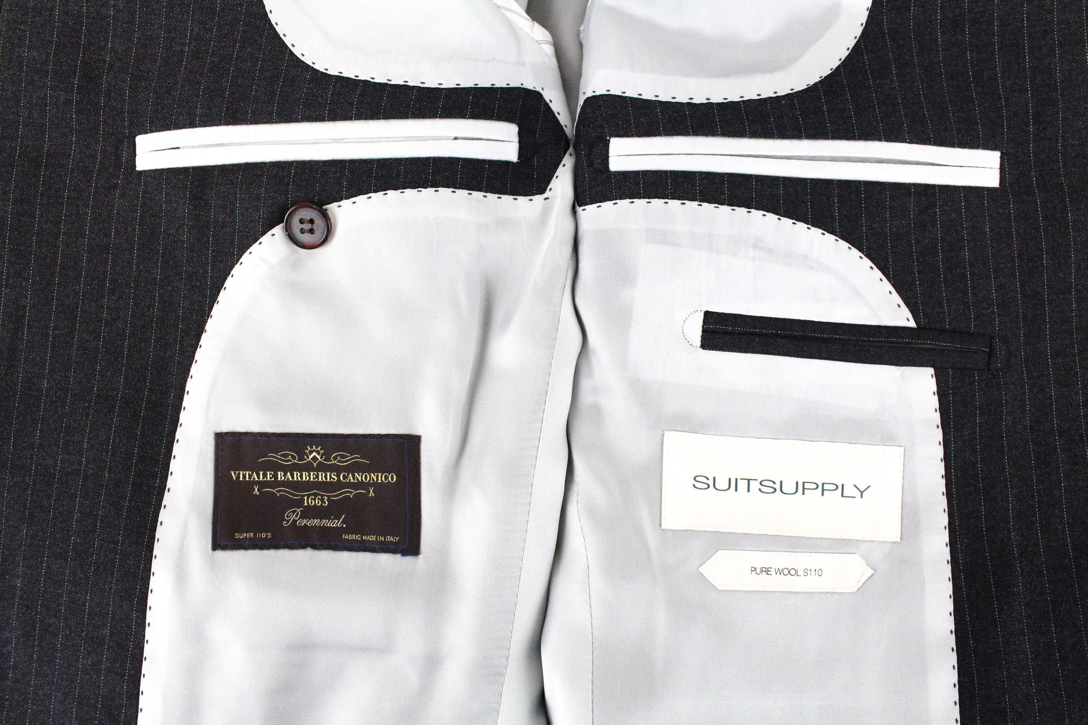 Suitsupply LAZIO UK40L Striped Wool Slim Waistcoat Suit 55158 Size 40L - 9 Thumbnail