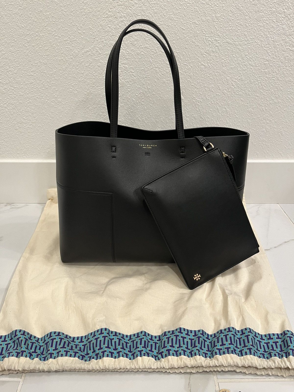 Tory Burch Tory Burch Block T Tote Black Size ONE SIZE - 3 Thumbnail