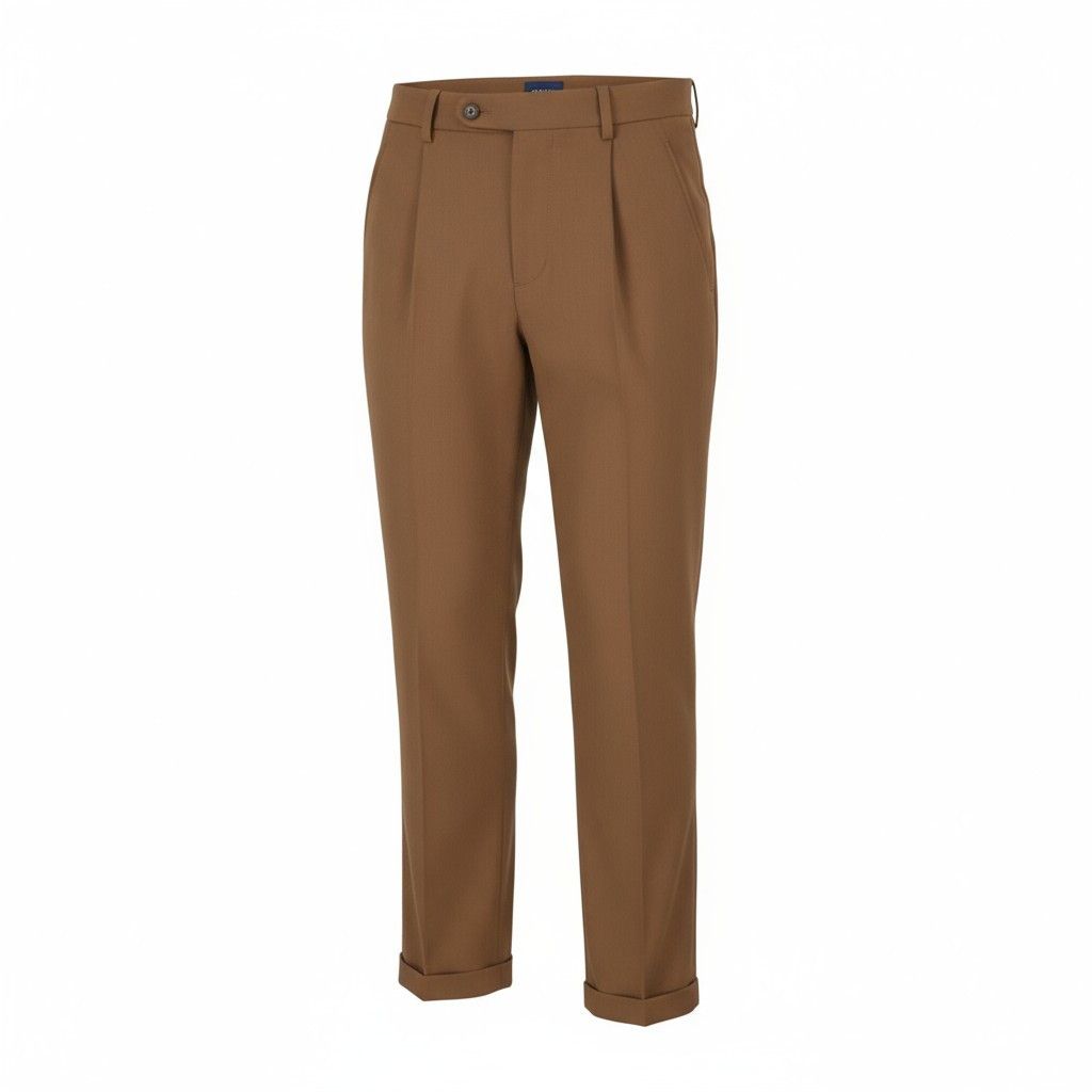 Gant FLUID PLEATED W30 Roasted Walnut Wool Trousers 87373 Size US 30 / EU 46 - 1 Thumbnail