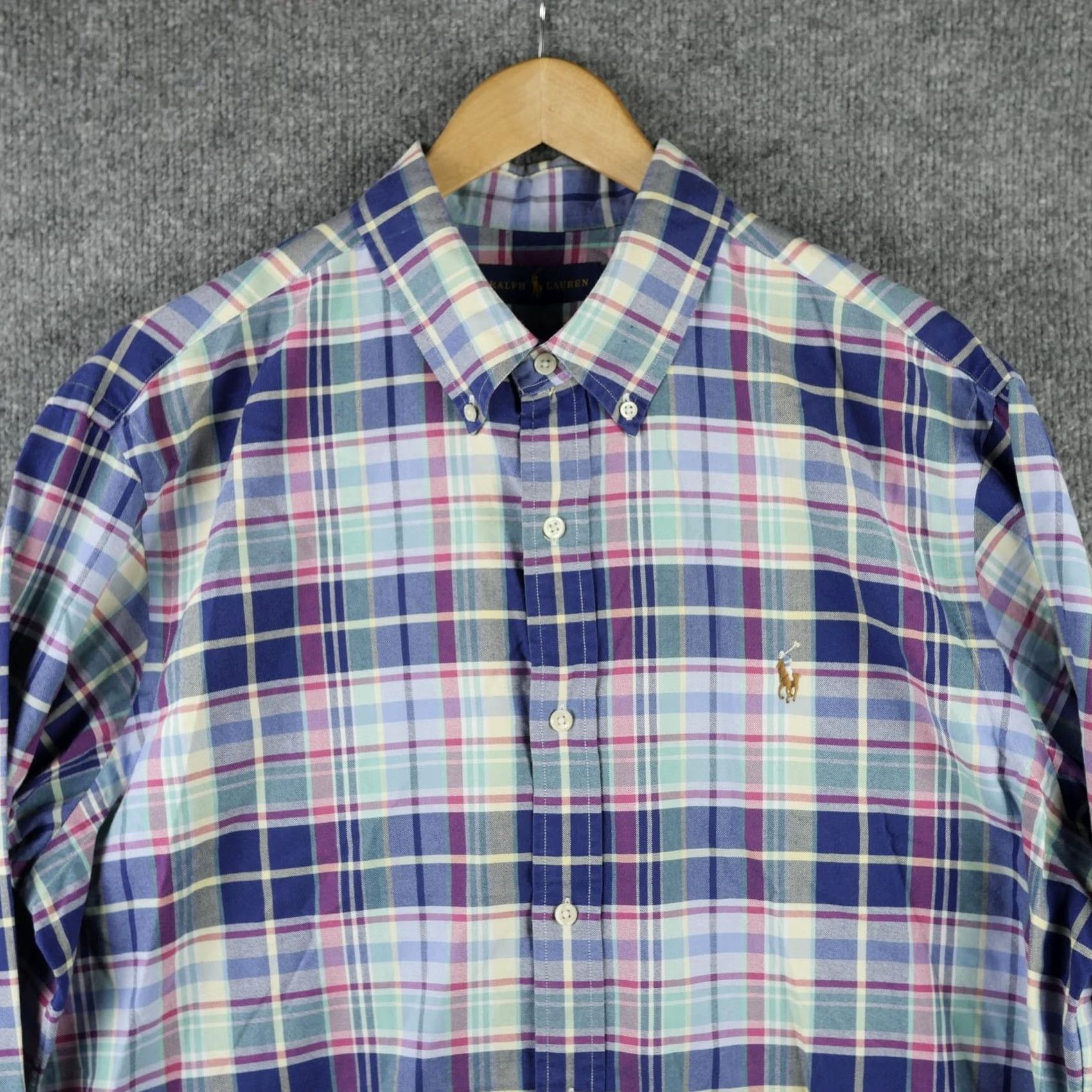 Ralph Lauren Ralph Lauren Shirt Mens XL Blue Multicolor Plaid Button Down Long Sleeve Pony Size US XL / EU 56 / 4 - 2 Thumbnail