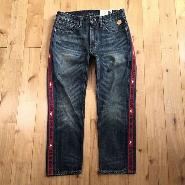 Bape BAPE LOGO embroidered slim fit denim pants APE ★size S Size US 30 / EU 46 - 3 Thumbnail