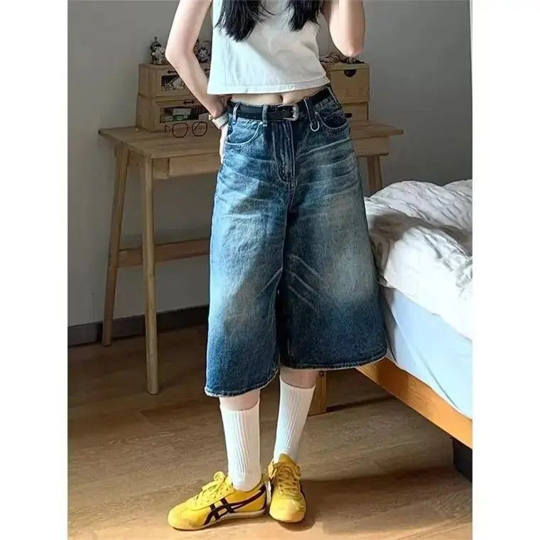Japanese Brand Retro cat whisker wide leg denim shorts Size US 32 / EU 48 - 6 Thumbnail