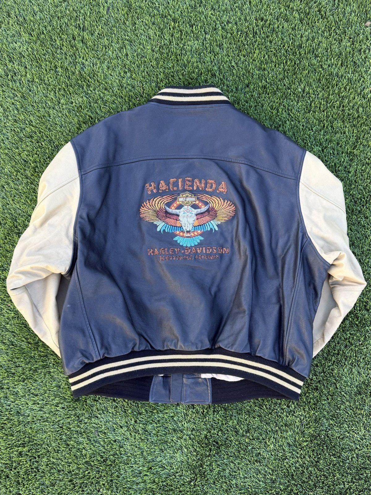 Harley Davidson Vintage 90s two tone Harley Davidson leather jacket size XXL Size US XXL / EU 58 / 5 - 8 Thumbnail