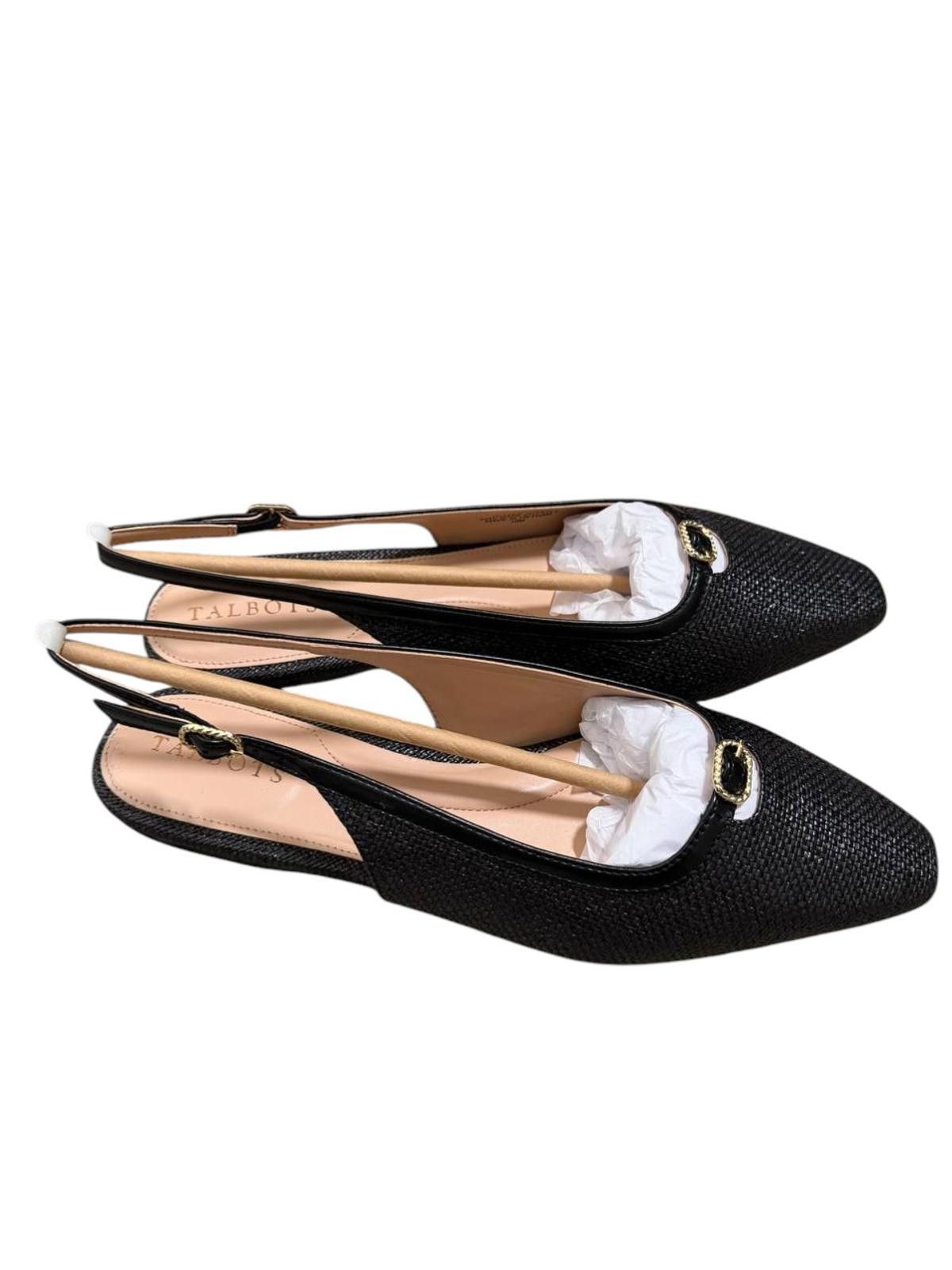 Other Talbots Black Whitley Slingback Flats – Size 10M Size US 10 / IT 40 - 1 Thumbnail