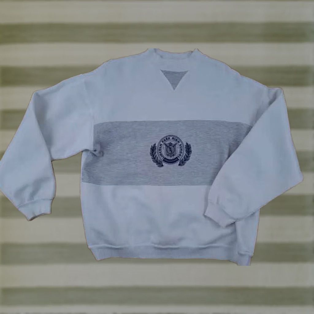 Velva Sheen VINTAGE Lincoln Park High School Mi. Embroidered Sweatshirt XL Velva Sheen USA Shirt Mens 80s White Embroidered pullover Linen? Size US XL / EU 56 / 4 - 1 Thumbnail