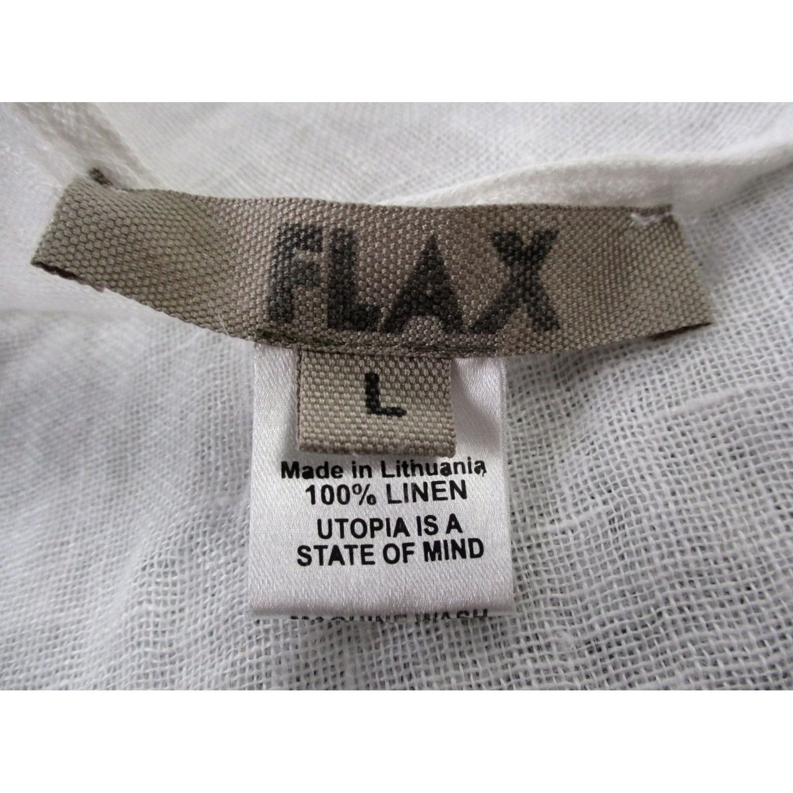 FLAX FLAX Shirt Womens L White Linen Tunic Loose Lightweight Breathable Flowy Beach Size L / US 10 / IT 46 - 6 Thumbnail