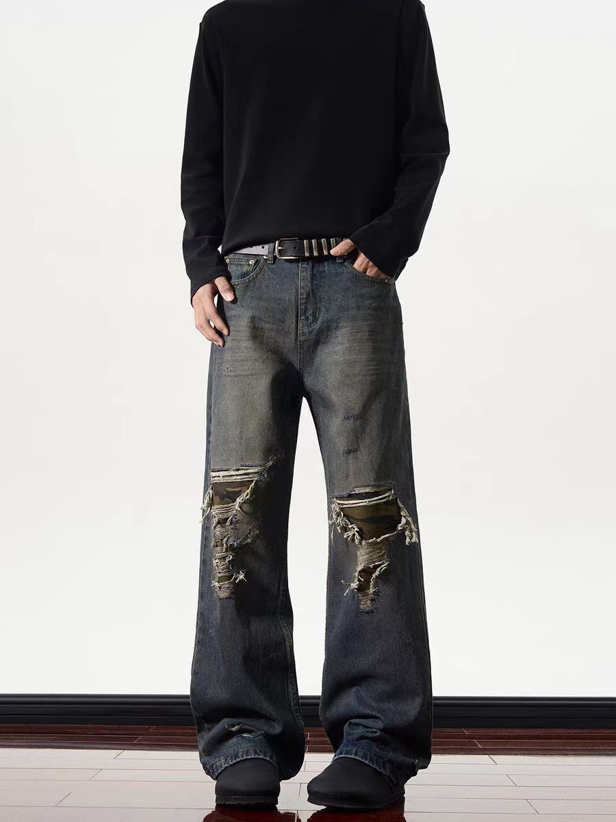 Designer × Jean × Vintage High street ripped and distressed baggy jeans Size US 32 / EU 48 - 1 Thumbnail