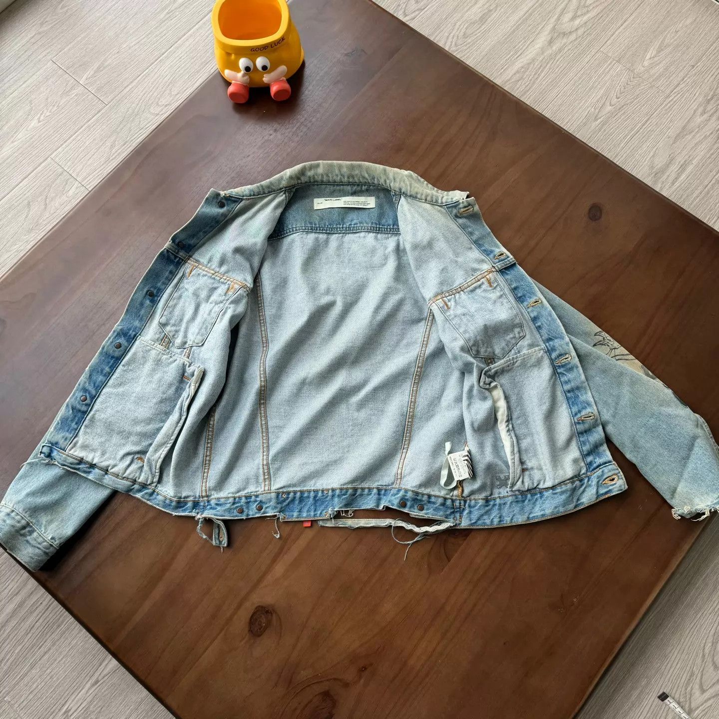 Off-White OW Distressed Graffiti Denim Jacket M Mint Size US M / EU 48-50 / 2 - 3 Thumbnail